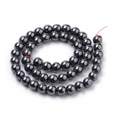 4mm - hématite synthétique noir - Chapelet pierre