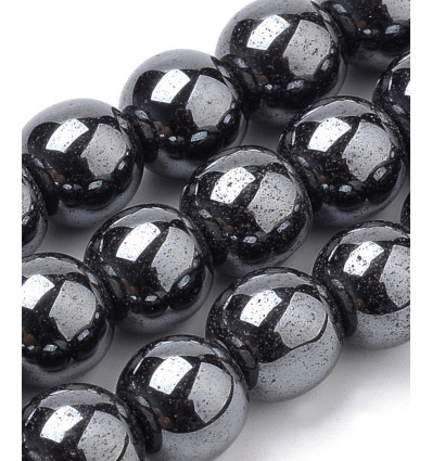 4mm - hématite synthétique noir - Chapelet pierre