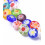 6mm - Chapelet perle de verre ronde et plate - Millefiori