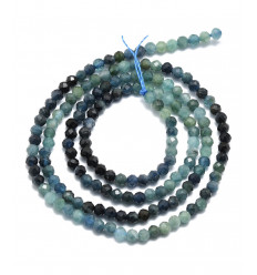 2mm - tourmaline bleu - Chapelet pierre