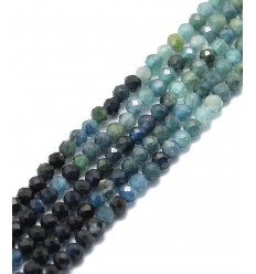 2mm - tourmaline bleu - Chapelet pierre