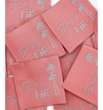 "BEACH LIFE" - Étiquette tissée à coudre