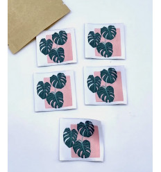 "MONSTERA" - Étiquette tissée à coudre
