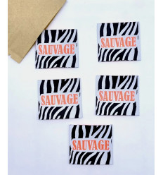 "SAUVAGE" - Étiquette tissée à coudre