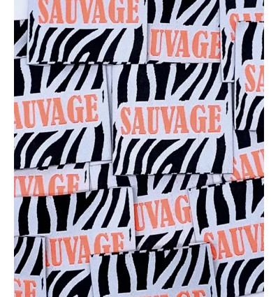 "SAUVAGE" - Étiquette tissée à coudre