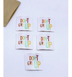 "Don’T GIVE UP" - Étiquette tissée à coudre