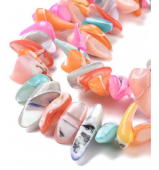 coquillage teinté pastel - Chapelet coquillage chips