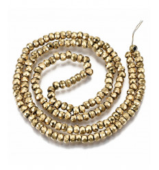 3.5x2.5mm - chapelet hématite synthétique dorée à l'or fin