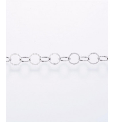 Chaine gros maillon rond acier inoxydable (10cm)
