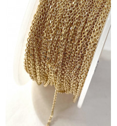 Chaîne forçat limée plaquée or 3 microns (10cm)