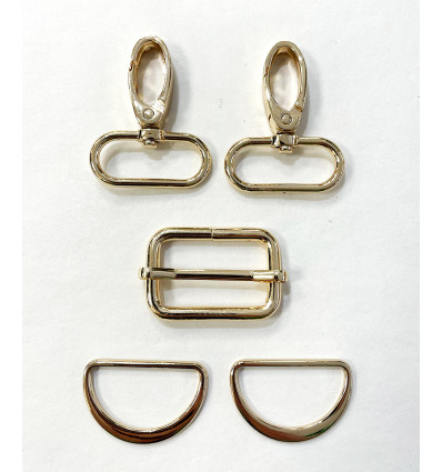 30mm - Kit attache banane - mousquetons+étrier+boucles demi-lune