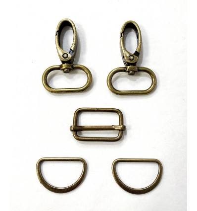 30mm - Kit attache banane - mousquetons+étrier+boucles demi-lune