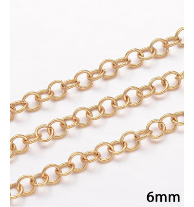 6mm - Anneaux brisé rond - acier inoxydable (10pcs)