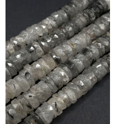 Quartz rutile - Chapelet de heishi à facettes