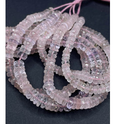 Quartz rose - Chapelet de heishi à facettes