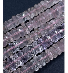 Quartz rose - Chapelet de heishi à facettes
