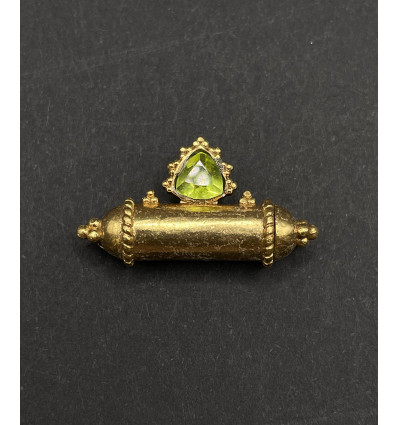 Péridote - Pendentif cylindrique Talisman indien