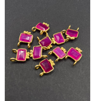 calcédoine rose - petit pendentif à double attache