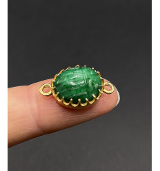 emeraude - connecteur scarabée serti en pierre