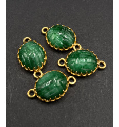 emeraude - connecteur scarabée serti en pierre