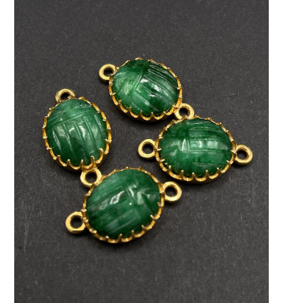emeraude - connecteur scarabée serti en pierre