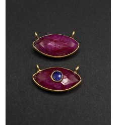 Rubis + lapis lazuli - pendentif troisième oeil