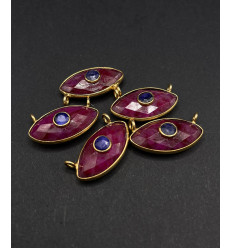 Rubis + lapis lazuli - pendentif troisième oeil