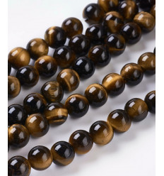 6mm - oeil de tigre - Chapelet pierre