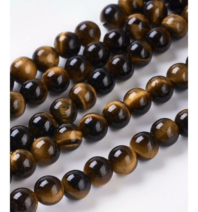 6mm - oeil de tigre - Chapelet pierre