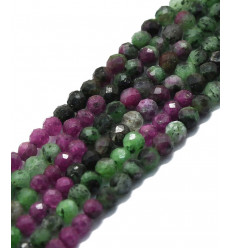 4mm - rubis zoisite - Chapelet pierre