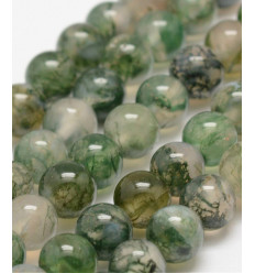 6mm - Agate mousse - chapelet pierre