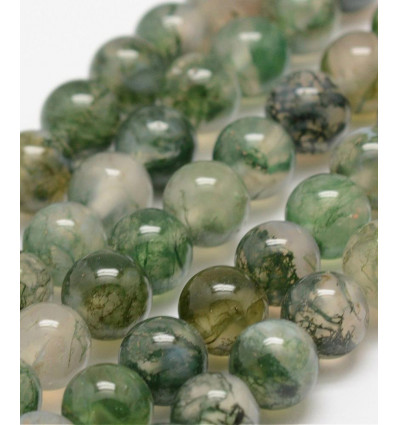 6mm - Agate mousse - chapelet pierre
