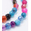 4mm - agate teintée multicolore - Chapelet pierre