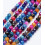 4mm - agate teintée multicolore - Chapelet pierre