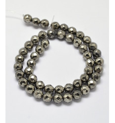 8mm - pyrite - chapelet pierres rondelles