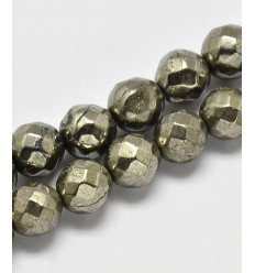 8mm - pyrite - chapelet pierres rondelles