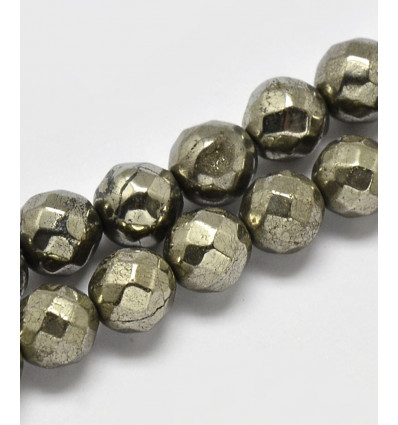 8mm - pyrite - chapelet pierres rondelles