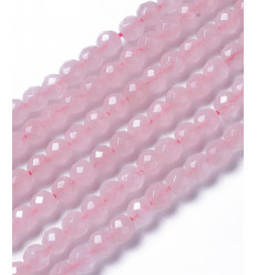 4mm - quartz rose - Chapelet pierre