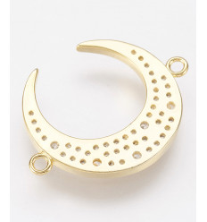 Connecteur lune +zircon blanc