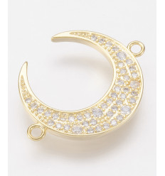Connecteur lune +zircon blanc