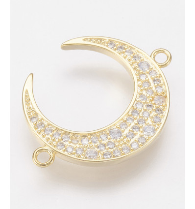 Connecteur lune +zircon blanc