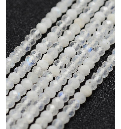 3mm - pierre de lune - Chapelet pierre