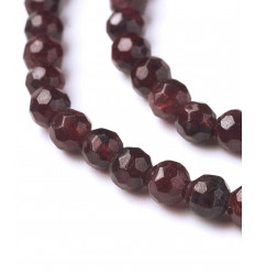 4mm - Chapelet pierre facette - grenat