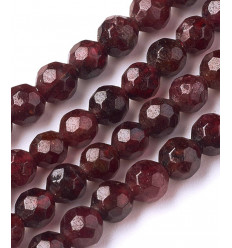 4mm - Chapelet pierre facette - grenat