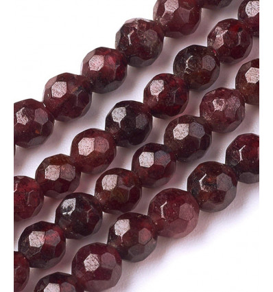 4mm - Chapelet pierre facette - grenat