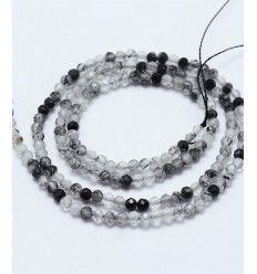 2mm - quartz rutile noir - Chapelet pierre