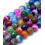 8mm - agate teintée multicolore - Chapelet pierre