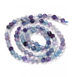 4mm - Chapelet pierre facette - fluorite