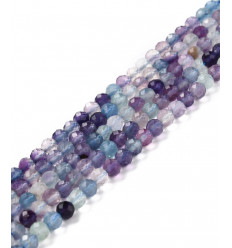 4mm - Chapelet pierre facette - fluorite