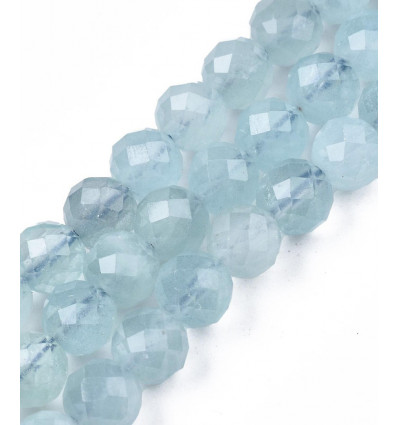 6mm - aigue-marine - Chapelet pierre